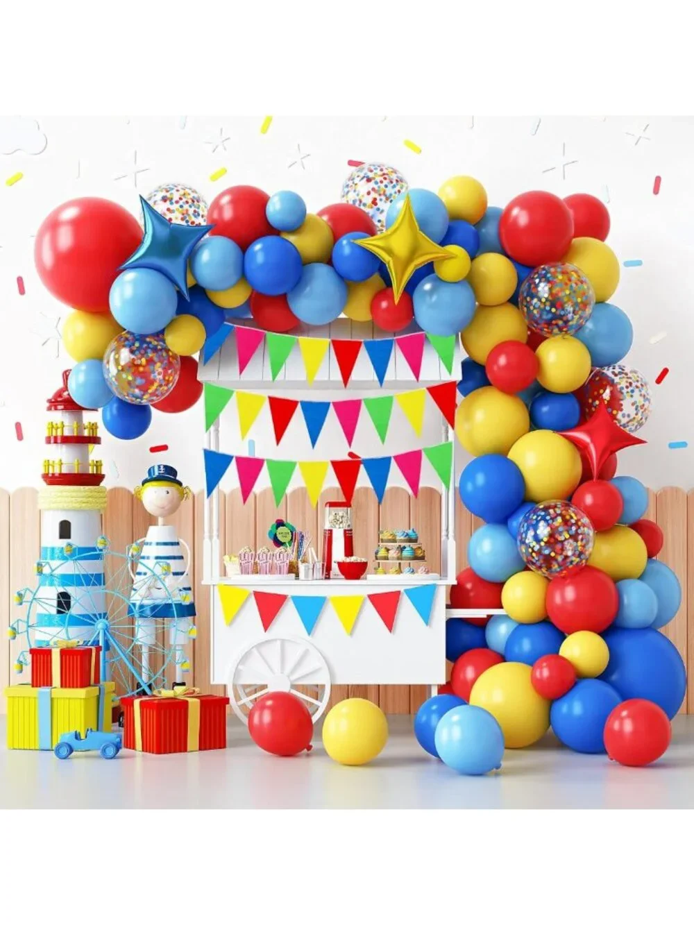 720pcs Pennant Banner Flags & 120pcs Balloon Garland Kit for Carnival Party